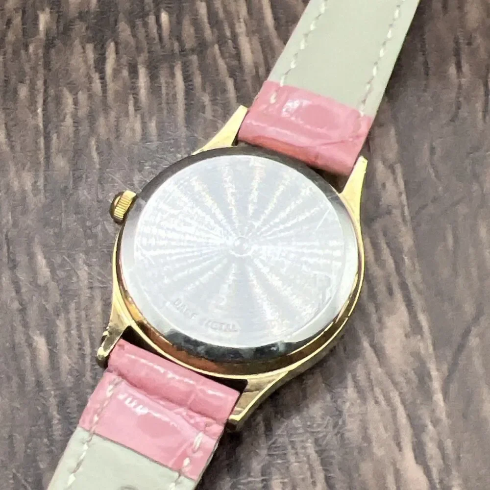 Wittnauer Pegasus Watch Women 24mm Champagne Dial Gold Tone Round New Battery